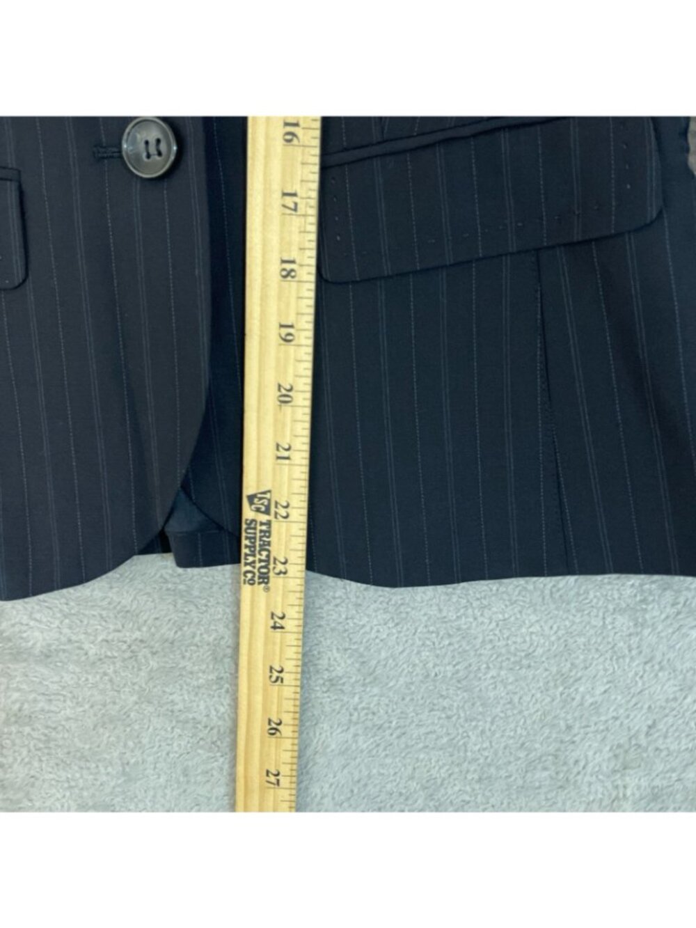 Ann Taylor Women's 4P Petites Black Pinstripe Blazer Wool Blend P0851 - Picture 4 of 10